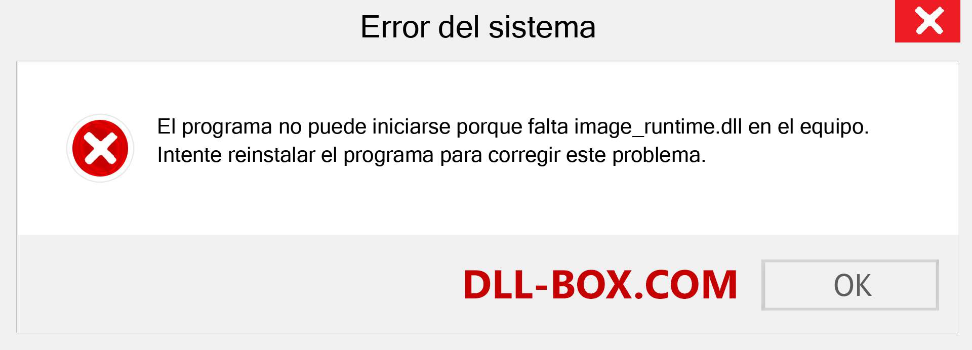 ¿Falta el archivo image_runtime.dll ?. Descargar para Windows 7, 8, 10 - Corregir image_runtime dll Missing Error en Windows, fotos, imágenes