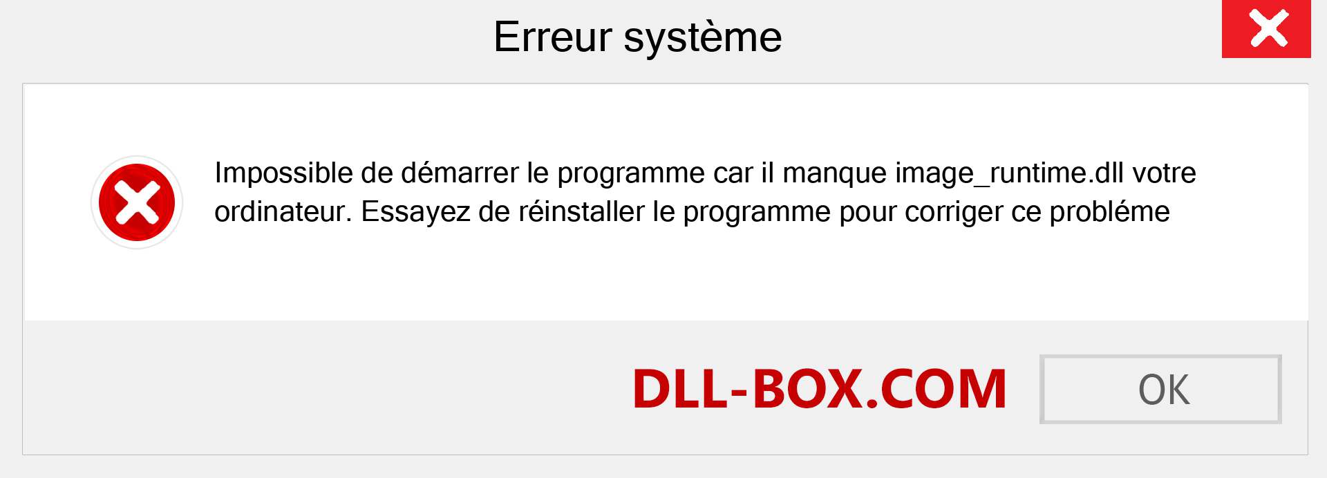 Le fichier image_runtime.dll est manquant ?. Télécharger pour Windows 7, 8, 10 - Correction de l'erreur manquante image_runtime dll sur Windows, photos, images